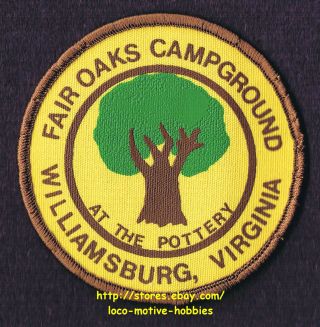 Lmh Patch Badge Fair Oaks Campground Camping Park Pottery Williamsburg Va 3 "