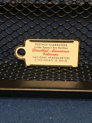1957 York DAV Mini License Plate Tag Keychain Charm Vintage Veteran 3