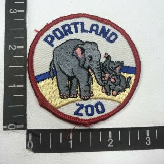 Vtg Embroidered Cloth Portland Zoo Elelhants Oregon Patch - Baby Elephant 83x3