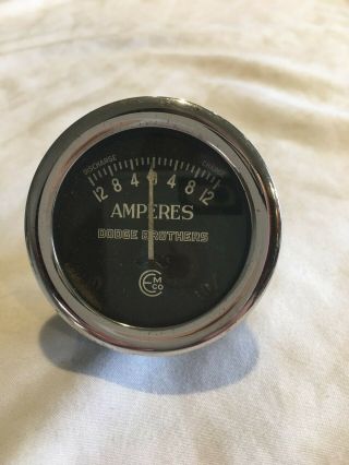 Vintage Dodge Brothers Amp Gauge,  Late Teens Early 20s,  Clark Electric Meter Co.
