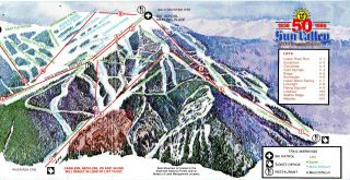 Sun Valley Golden Anniversary 1986 Season Ski Area Trail Map