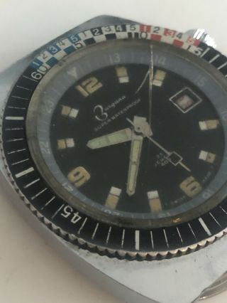 Burgana Vintage Diver Watch,  Rally Bezel,  Waterproof,  Spares Or Repairs 2