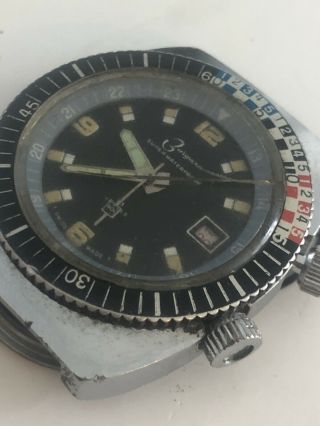 Burgana Vintage Diver Watch,  Rally Bezel,  Waterproof,  Spares Or Repairs 3