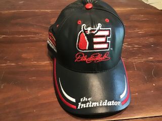 Vintage Dale Earnhardt The Intimidator Nascar Chase Leather Usa Hat Cap