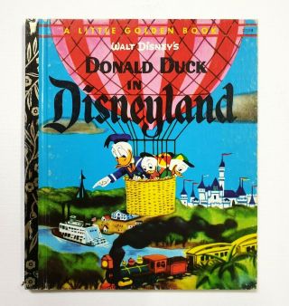 Donald Duck In Disneyland,  Vintage Little Golden Book,  1973,  Yellow Back