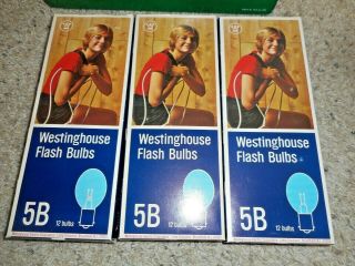 Vintage Westinghouse No.  5b Flash Bulbs 3 Boxes Of 12 Each Old Stock 36 Bulb