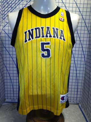 Vintage Nba 90s Indiana Pacers Jalen Rose Champion Jersey Youth Large 14 - 16