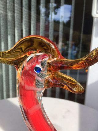 Murano Glass Duck 13 " Tall Good Vintage Good Colours