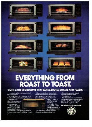 1986 Ge General Electric Omni 5 Microwave Oven Vintage Print Advertisement Art