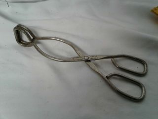 Vintage Metal Tongs Vaughn Chicago Pat Applied For Canning Food Prep Cooking Usa