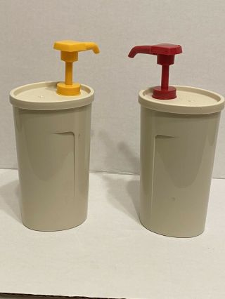 Tupperware Ketchup And Mustard Dispensers Vintage Pumps And Containers