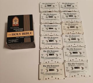 Vtg Holy Bible On Cassette Kjv,  Set Of 12 Cassette Tapes,  Alexander Scourby 1974