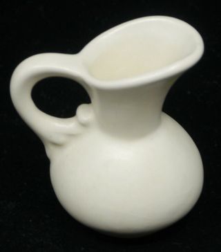 Vintage Shawnee Art Pottery Miniature Pitcher,  Jug In White,  Usa,  Mid Century
