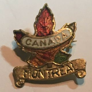 Vintage Canada Montreal Maple Leaf Lapel Pin