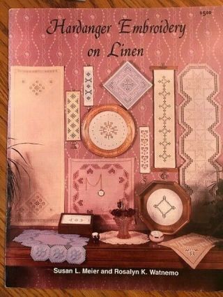 40 Pages Vintage 1988 Hardanger Embroidery Linen 17 Designs Pattern Book 6753c