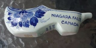 Vintage Delft Pottery Traditional Shoe Niagara Falls,  Canada Marked