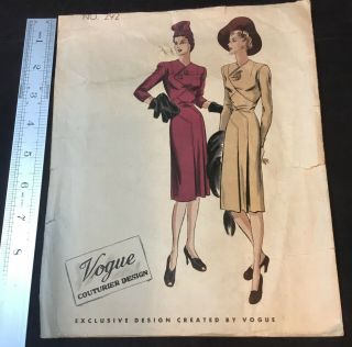 Vintage 1950’s Vogue Couturier Design Dress Sewing Pattern - Bust 40 Hip 43 292
