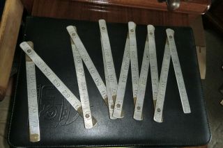 Vintage Lufkin No.  1206 72 " Aluminum Folding Rule Brass Joints