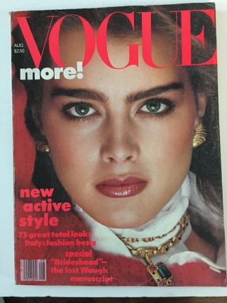 Vintage Vogue August 1982 Brooke Shields No Label