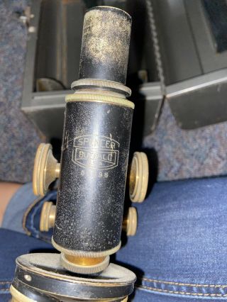 Vintage Spencer Buffalo Microscope In Metal Case