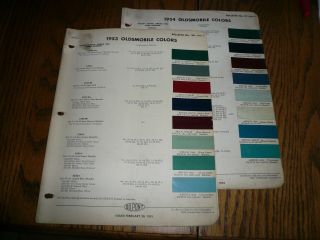 1953 54 Oldsmobile Dupont Duco Delux Color Chip Paint Samples - Vintage 2 Years