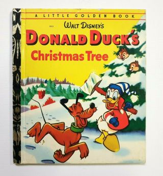 Donald Ducks Christmas Tree,  Vintage Little Golden Book,  1973,  Yellow Back
