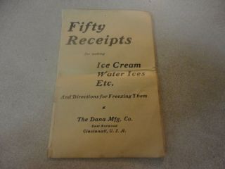 Vintage Dana Machines Fifty Receipts Making Ice Cream Booklet