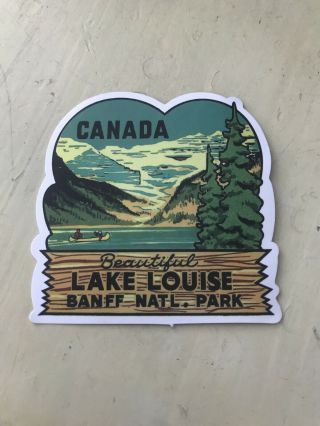 Lake Louise Canada Banff National Park,  Vintage Travel Decal,  Matte Sticker,
