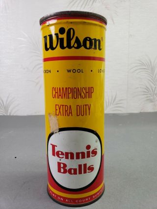 Vintage Wilson Tennis Ball Can With Lid - Empty For Display - Usa Americana