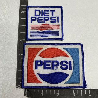 Vtg Pepsi & Diet - Pepsi Soda Advertising Patch (as - Is - Light - Stain On Pepsi) 07f