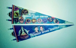 Vintage Nasa Pennants Kennedy Space Center Fla & Young,  Crippen Shuttle Columbia