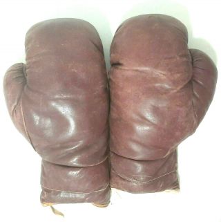 Vintage 50s 60s Jc Higgins Sears Roebuck 28 Leather Boxing Gloves 1427