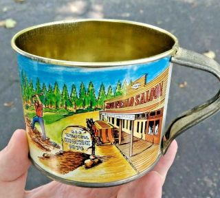 Vintage Deadwood South Dakota Souvenir Tin Cup 3