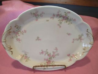 Vintage Haviland & Co Limoges France Pink Floral 14 " Porcelain Platter