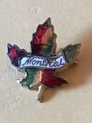 Vintage Collectible Pin: Montreal Maple Leaf Colorful