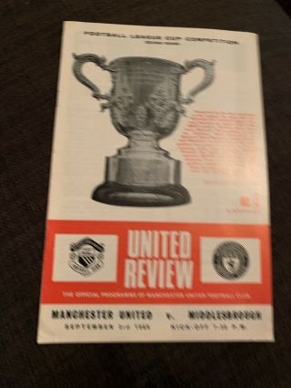 1969 Manchester United V Middlesbrough Football Programme