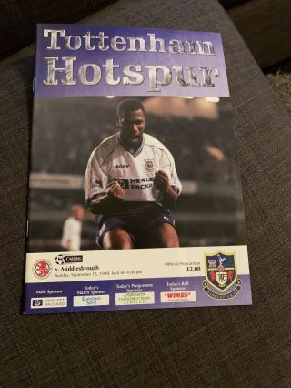 1998 Tottenham Hotspur V Middlesbrough Soccer/football Programme