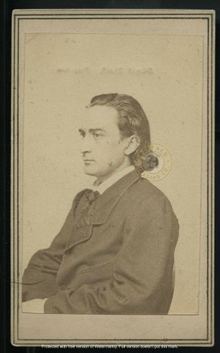 Vintage Actor: Edwin Booth Cdv Photograph By Kane,  Brother Of John Wilkes Booth