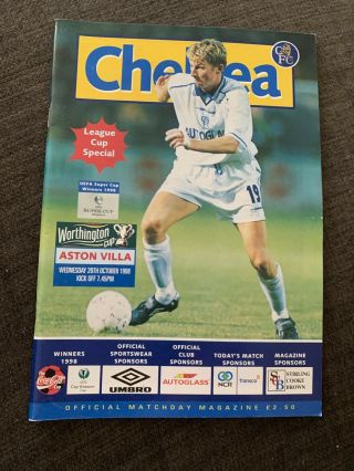 1998 Chelsea V Aston Villa Football Programme Lcup