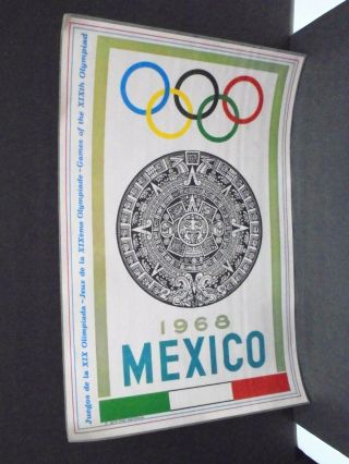 Vintage 1972 Munich Olympic Placemat Laminated Poster 1968 Retro Ad Mexico