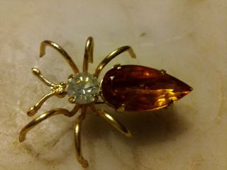 Vintage Jewellery Rhinestone Bee Bug Insect Brooch Pin