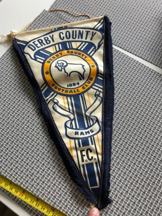 Vintage Derby County Fc The Rams Football Pennant - 1970s