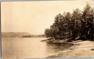 Rppc View Shoreline Lake Ossipee Nh C1937 Vintage Postcard D30