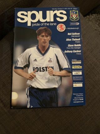 2001 Tottenham V Middlesbrough Soccer/football Programme