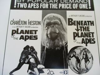 Planet Of The Apes Vintage Poster Pressbook Pota Classic Science Fiction 1971