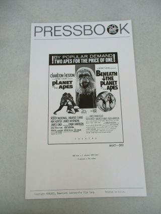 Planet of the Apes Vintage Poster Pressbook POTA Classic Science Fiction 1971 2