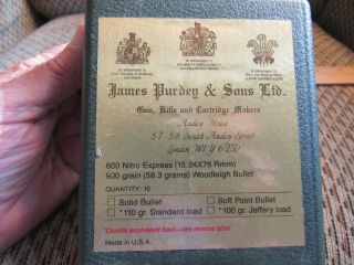 James Purdey & Sons Ltd 600 Nitro Express 5 Round Box