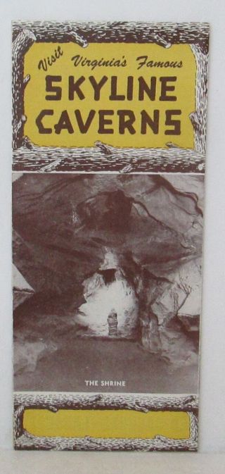 Vintage Skyline Caverns Front Royal Virginia Travel Brochure Rm2