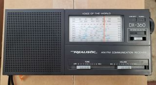 Vintage Realistic Dx - 360 Am - Fm - Lw - Short Wave 9 - Band Portable Radio No Ac Adapter