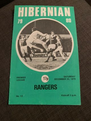1979 Hibernian V Glasgow Rangers Football Programme